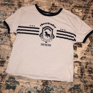 Navy blue and white crop top